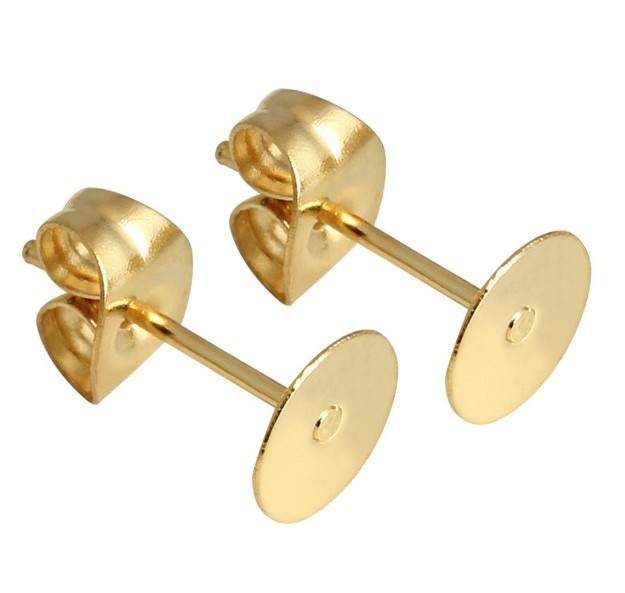 NANA high quality 18k gold plated over stainless steel back earring findings