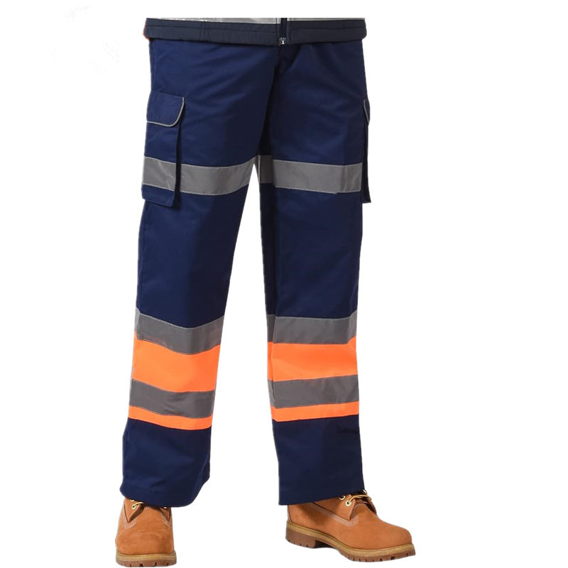 Mens Nylon Blue Cotton Stretch Reflective Tape Fire Resistant Workwear Safety Work Men Cargo Pants