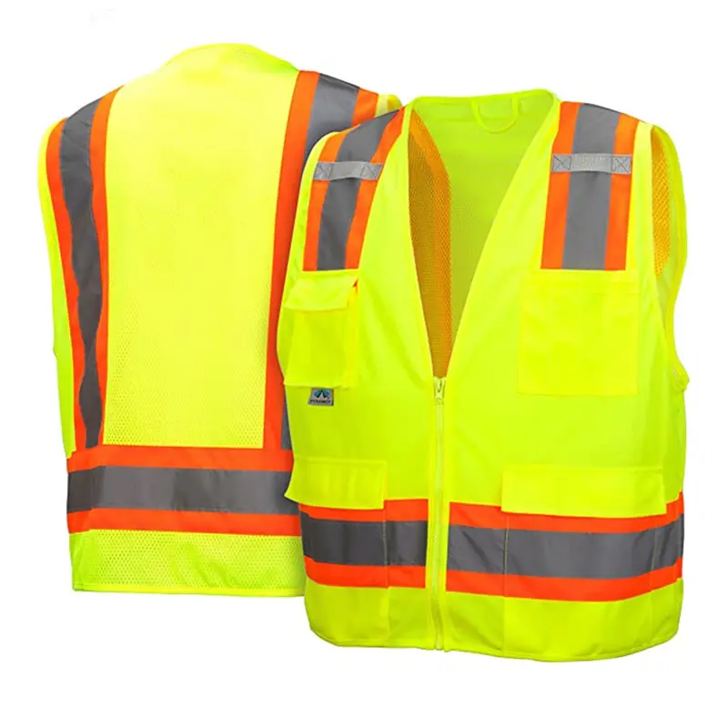 Customized Logo High Vis Reflective Tape Safety Mesh Men's Vest