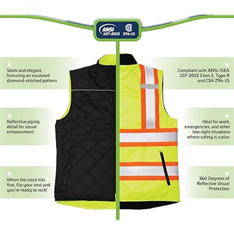 OEM ODM adjustable reflective safety blank security hi vis vest with chest pockets