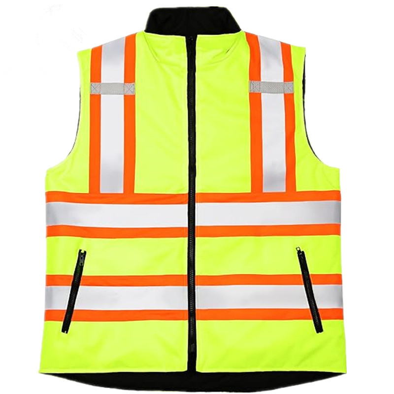 OEM ODM adjustable reflective safety blank security hi vis vest with chest pockets