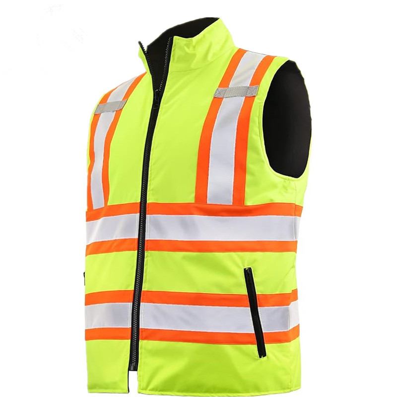 OEM ODM adjustable reflective safety blank security hi vis vest with chest pockets