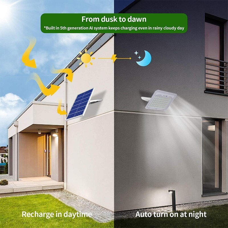 Bright 800W solar light outdoor solar spotlights IP65 with remote control for garden lighting solar Street Light