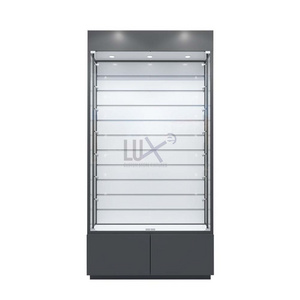 LUX Retail Custom Full Vision Showcase MDF Boards Market Shop Display Glass Cabinet