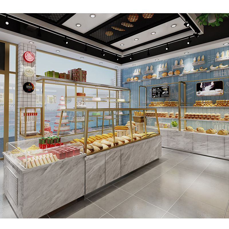 LUX Custom Made Cake and fruit display cabinet Display cabinet Freeze and refrigerate milk tea bread cake shop glass case