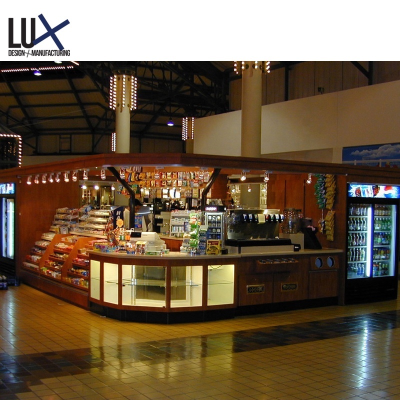 LUX Customized Modern Unique Candy Store Decoration Shopping Mall Food Kiosk Design For Sale