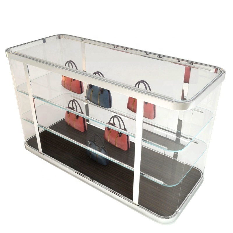 LUX Customized High End Handbag Display Showcase, Toughened Glass Cabinet For Bags