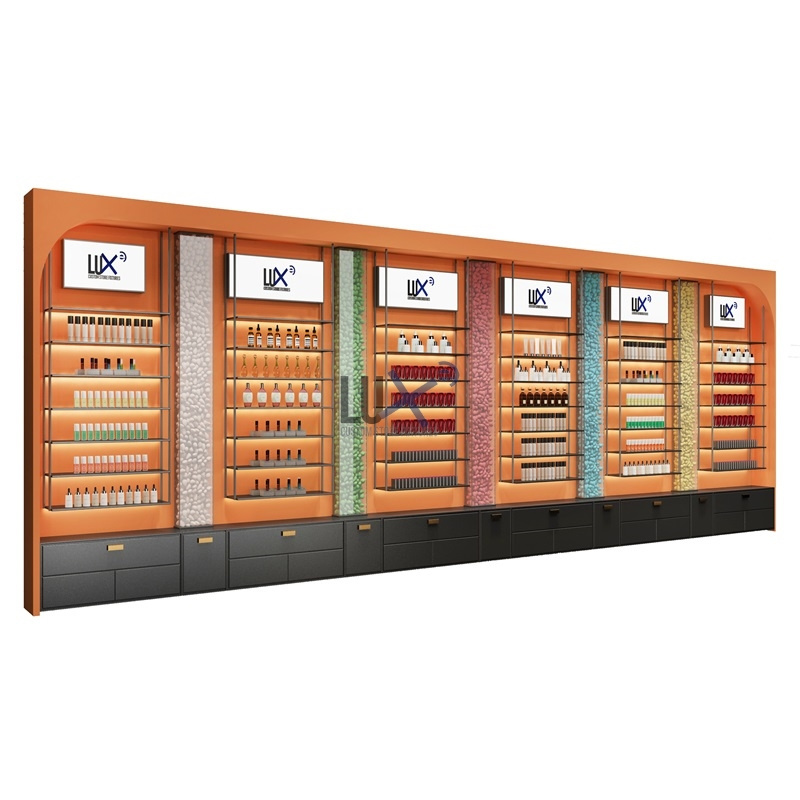 Customized Shopping Mall Wall Cosmetic Showcase Cosmetic Store Furniture Display Cabinet