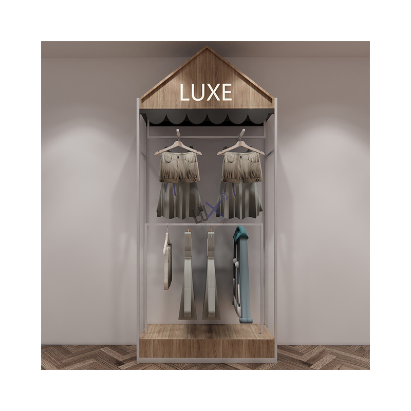 LUX Customized Fashion Kid Clothing Shop Display Design Children Clothing Shop Decoration Retail Children Clothing Display Rack