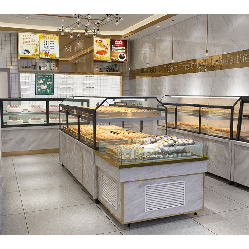 LUX Custom Made Cake and fruit display cabinet Display cabinet Freeze and refrigerate milk tea bread cake shop glass case