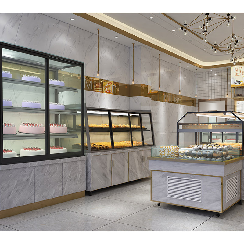 LUX Custom Made Cake and fruit display cabinet Display cabinet Freeze and refrigerate milk tea bread cake shop glass case