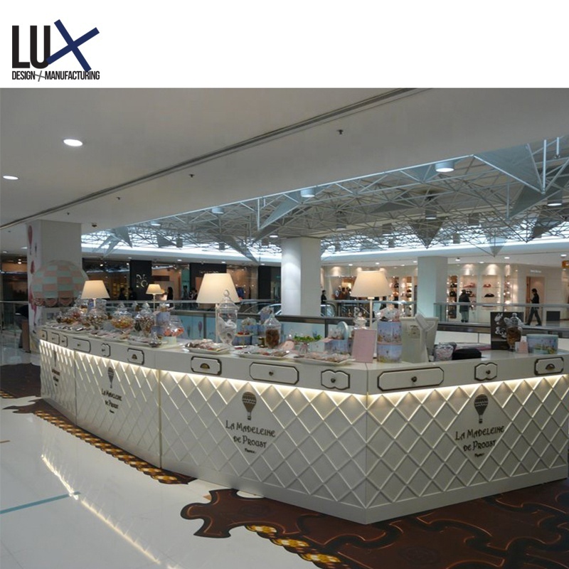 LUX Customized Sweet Candy Fruit Juice Bar Kiosk Counter Modern Shopping Mall Ice Cream Shop Furniture