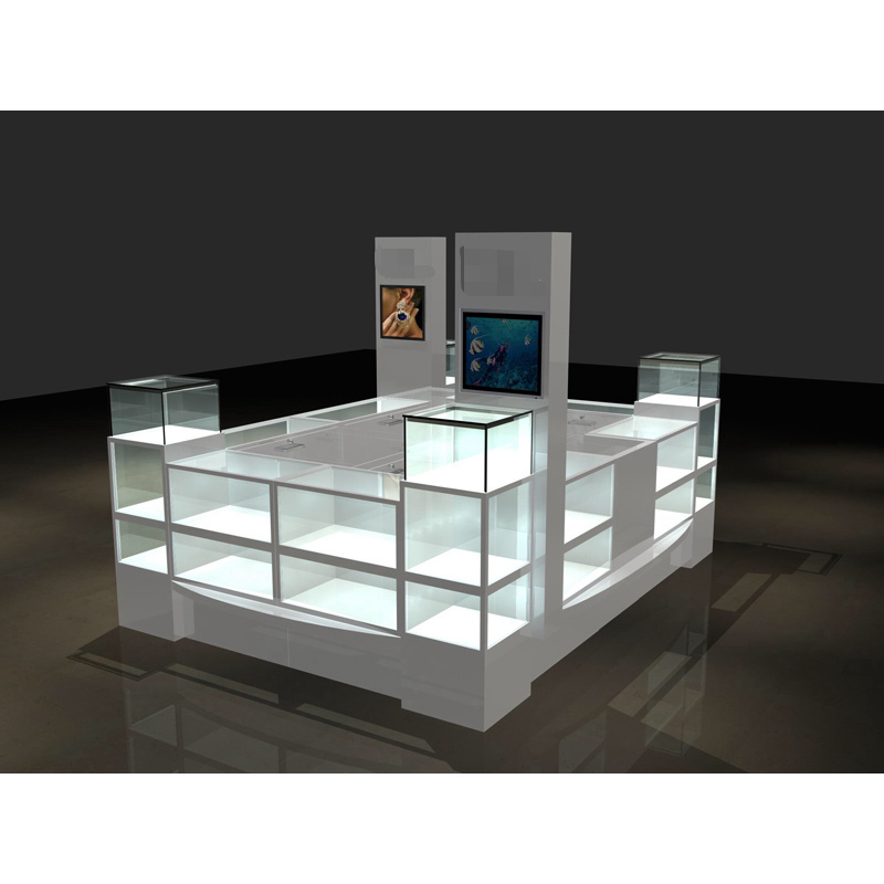 LUX Tailor Made Design Materials Jewelry Display Kiosk,Jewelry kiosk shopping mall For Shop Fitting