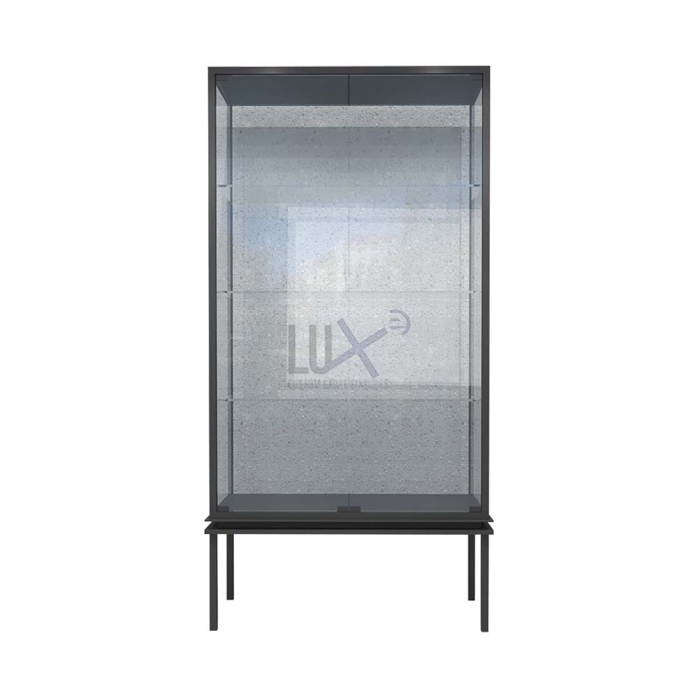 LUX Retail Custom Full Vision Showcase MDF Boards Market Shop Display Glass Cabinet