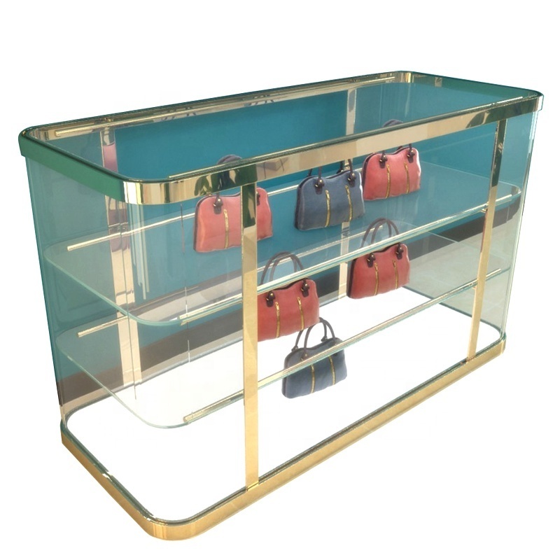 LUX Customized High End Handbag Display Showcase, Toughened Glass Cabinet For Bags