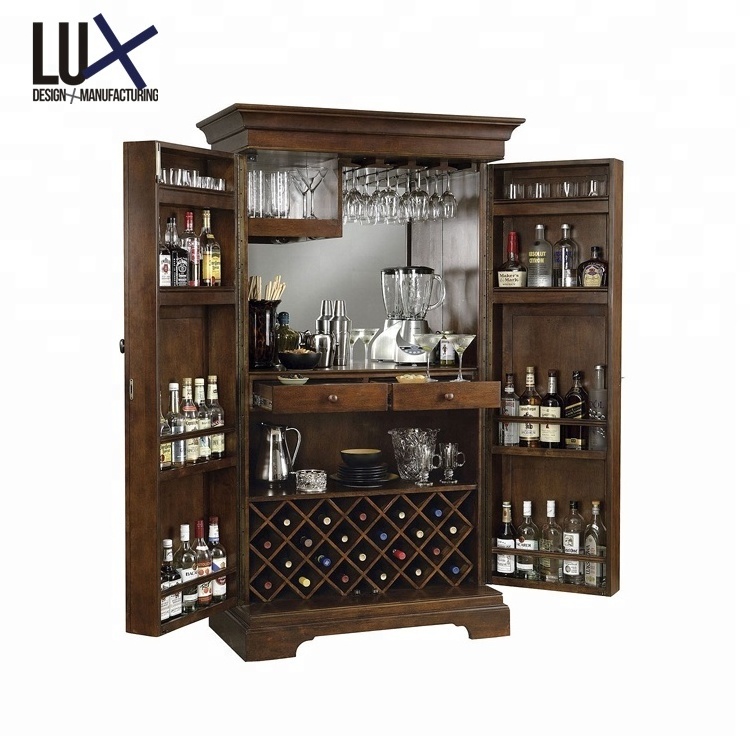 Wooden Liquor Store Bar Rack Cabinet, Wine Shop Display Furniture