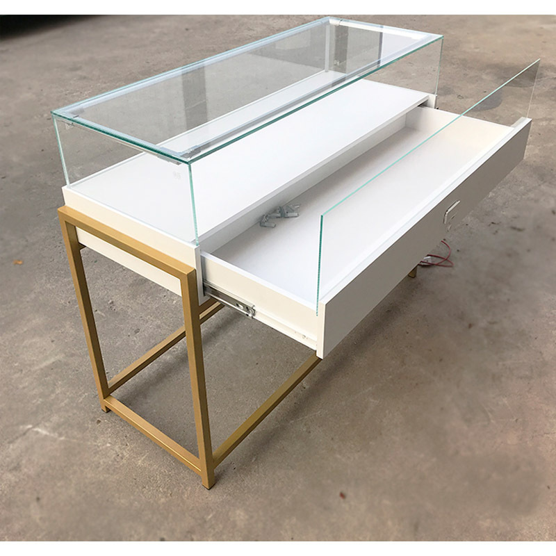 Customized Jewellery Showroom Counter Floor Standing Jewelry Cabinet Locking Jewelry Display Case