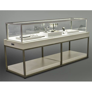 Customized Jewellery Showroom Counter Floor Standing Jewelry Cabinet Locking Jewelry Display Case