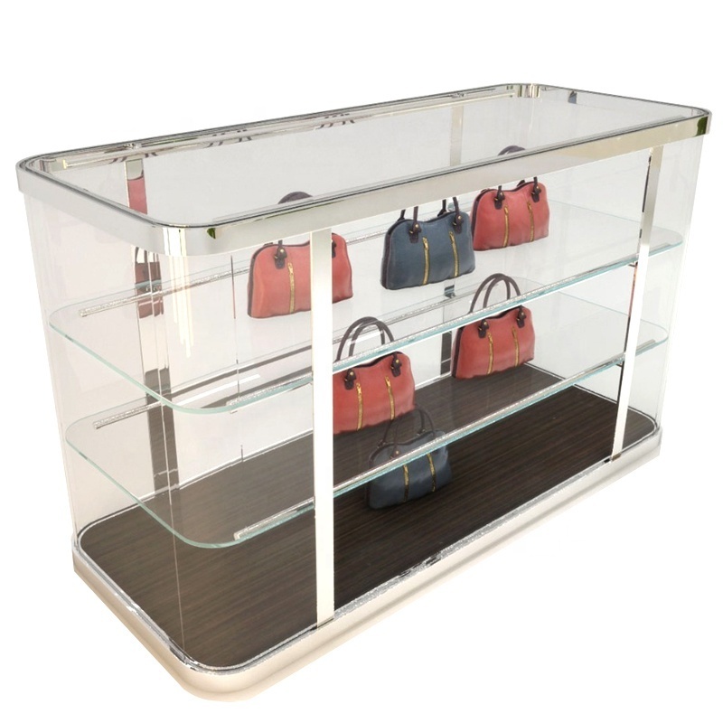 LUX Customized High End Handbag Display Showcase, Toughened Glass Cabinet For Bags