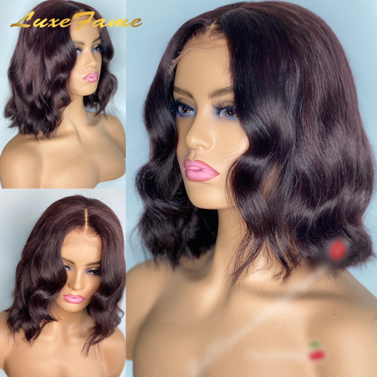 Fumi Mongolian Human Hair Half Wig With Bangs Full Machine Made Short Bob Rose Curly Brazilian Water Wave Wigs For Black Women