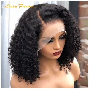 Cheap Black Braided Short Human Hair Wigs Bob,Curly Human Hair Free Lace wig Sample,Glueless Ready To Wear Wigs With Baby Hair