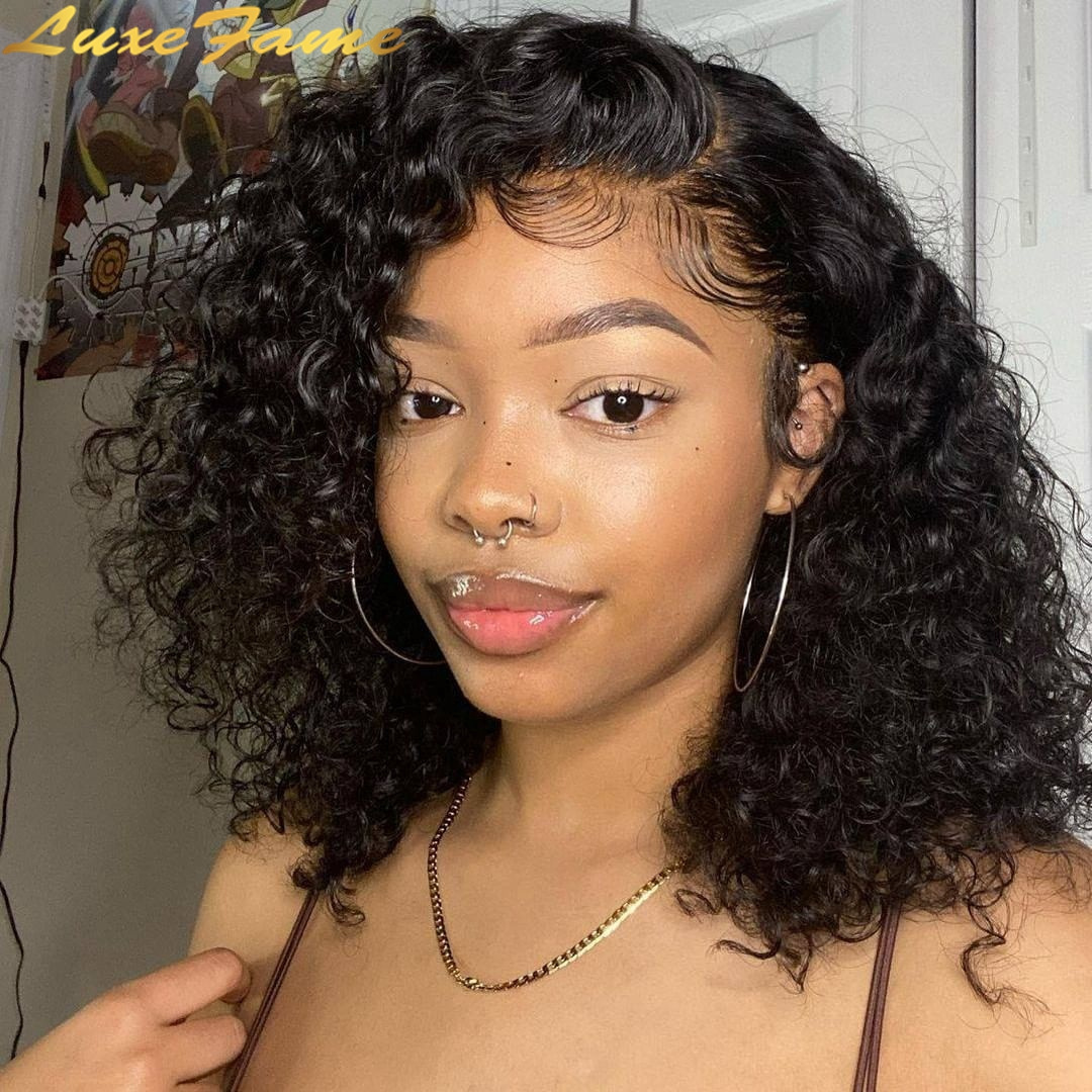 Cheap Short Bob Frontal Wigs,100% Human Hair Kinky Curly Wave Wigs,Wholesale Glueless HD Lace Frontal Wigs For Black Women