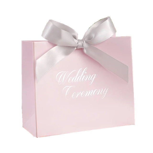 Luxurious Christmas gift packaging pink small door gift paper bag for wed