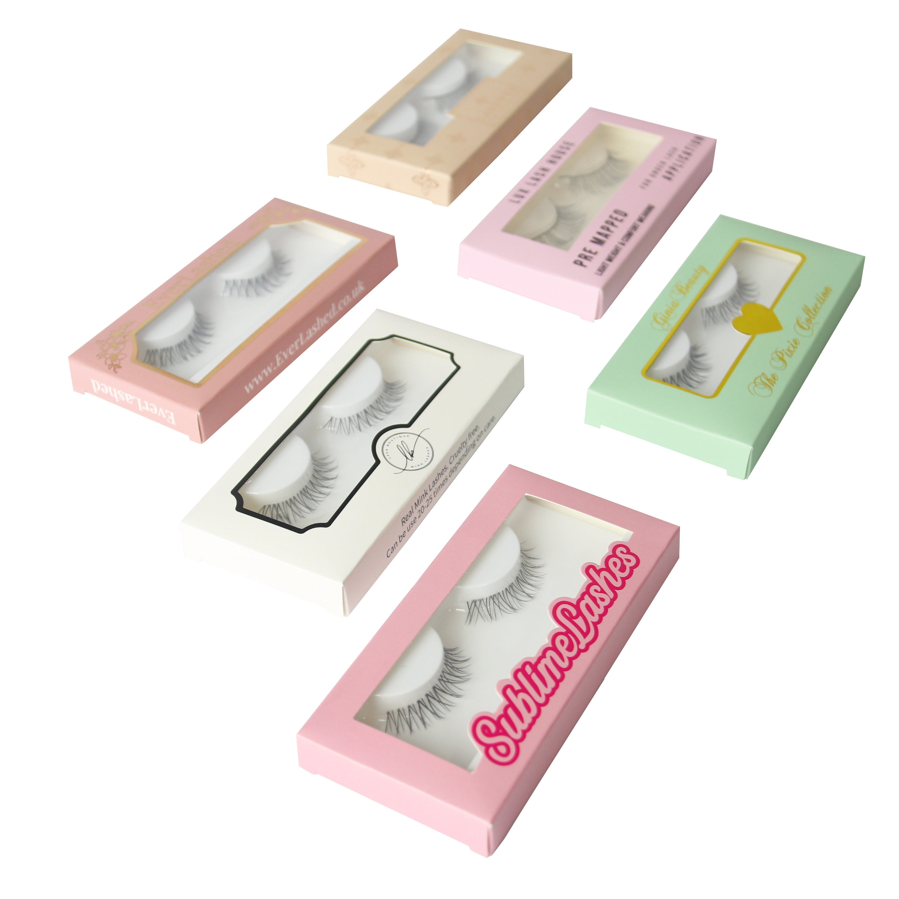 Free design custom cute cardboard false eyelash packaging box