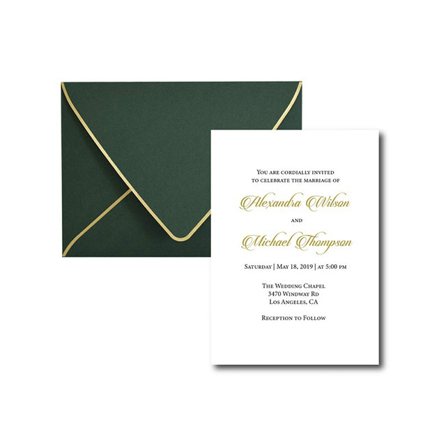 A6 C5 Standard size black kraft paper gold foil customize your logo design gum glue envelope