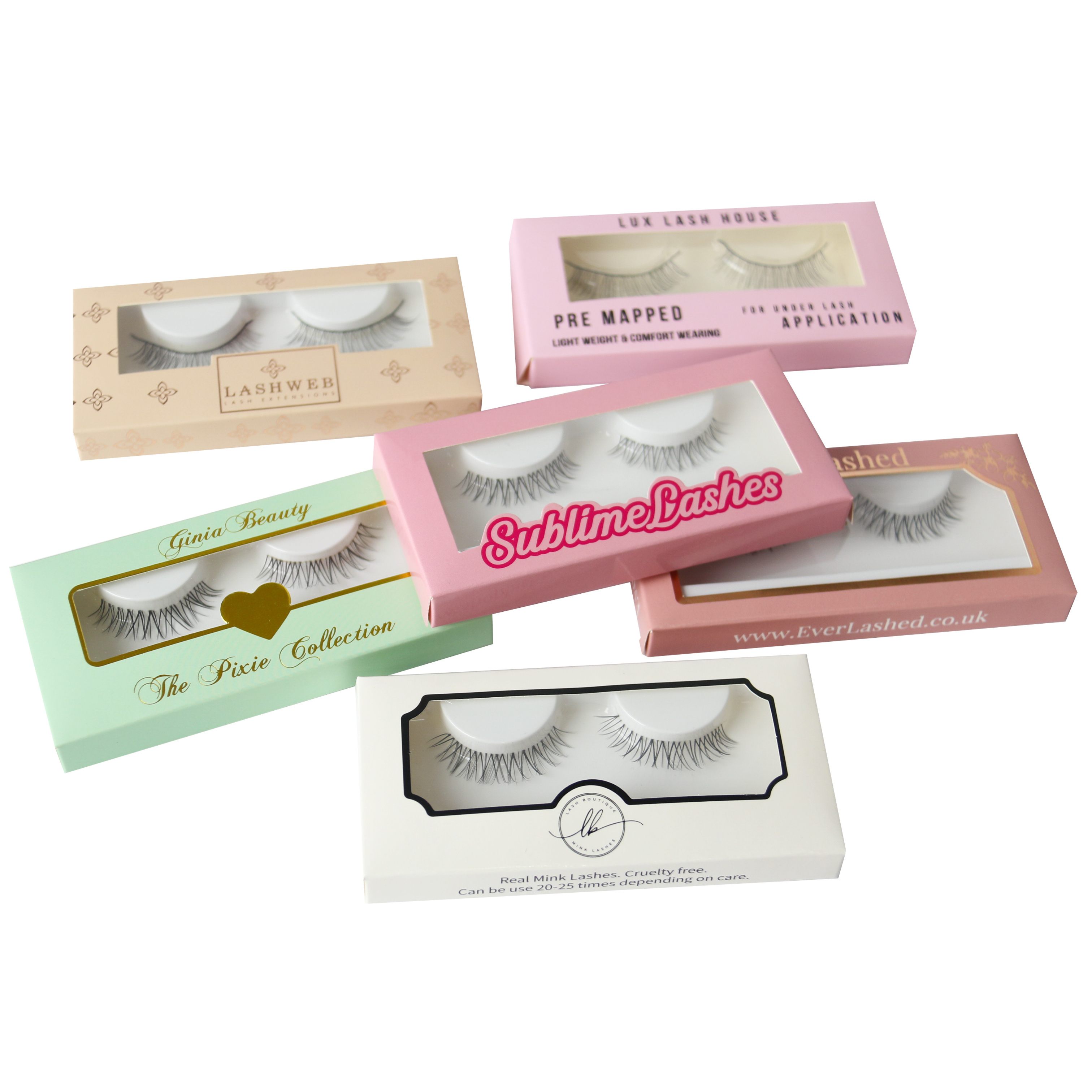 Free design custom cute cardboard false eyelash packaging box