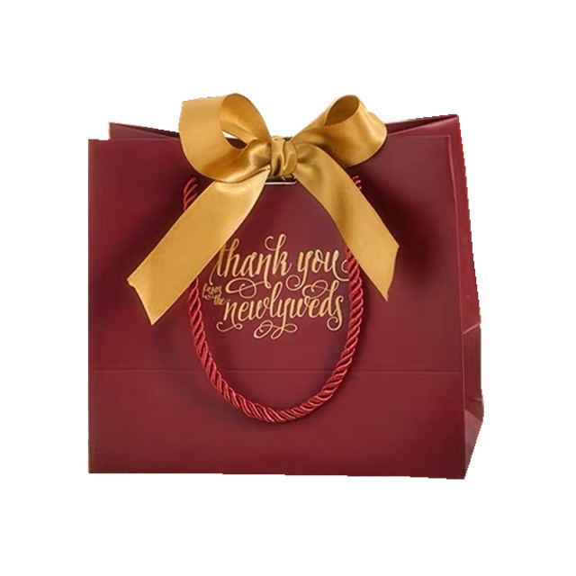 Luxurious Christmas gift packaging pink small door gift paper bag for wed