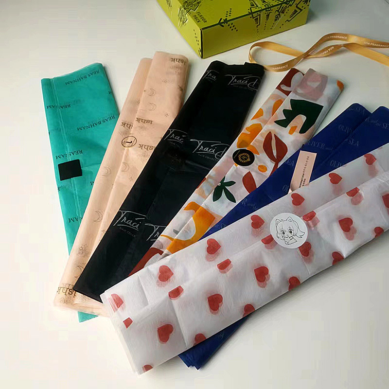 Custom printed with logo commodity wrapping tissue paper with logo for clothes