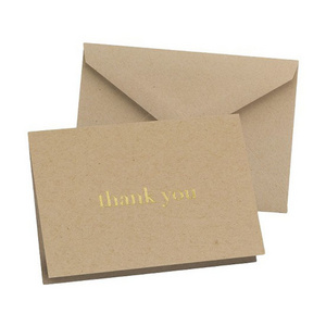 Hot sale paper business cards gold foil kraft paper business cards black stamping printing visiting cards