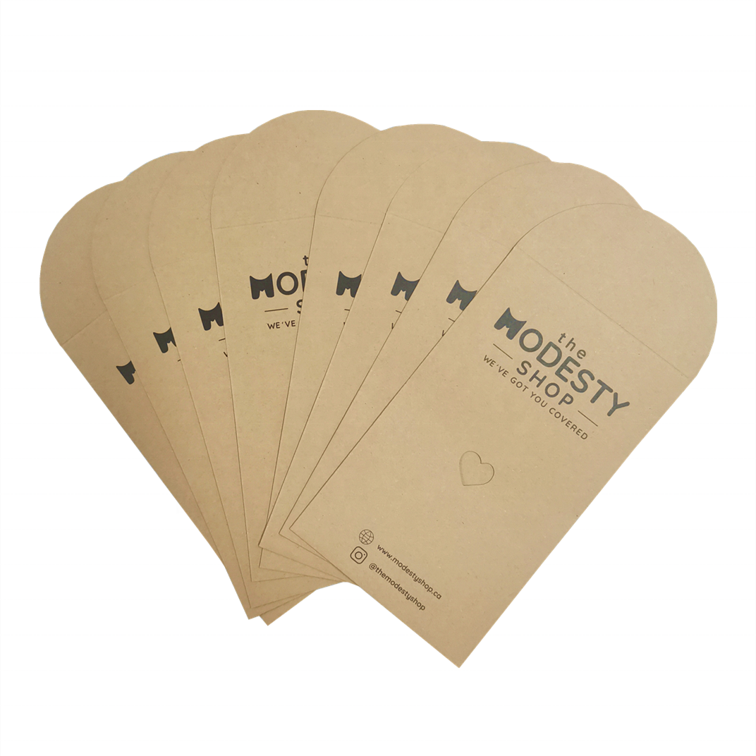 Customized eco-friendly small cut out heart shape design kraft paper envelope with glue