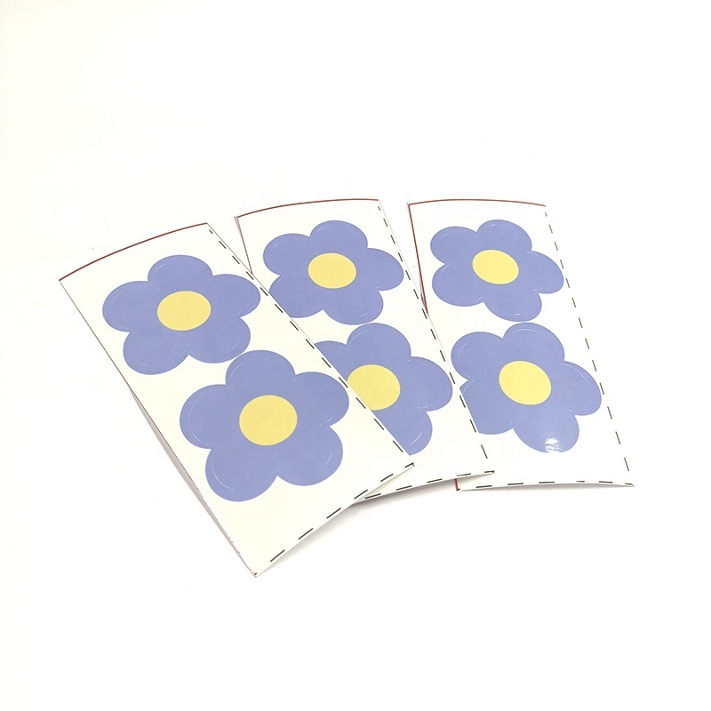 Factory OEM wholesale Glossy purple flower printing LOGO sticker for packaging