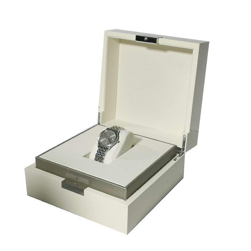 High Quality Wholesale Custom watch box wood white piano lacquer wooden gift box