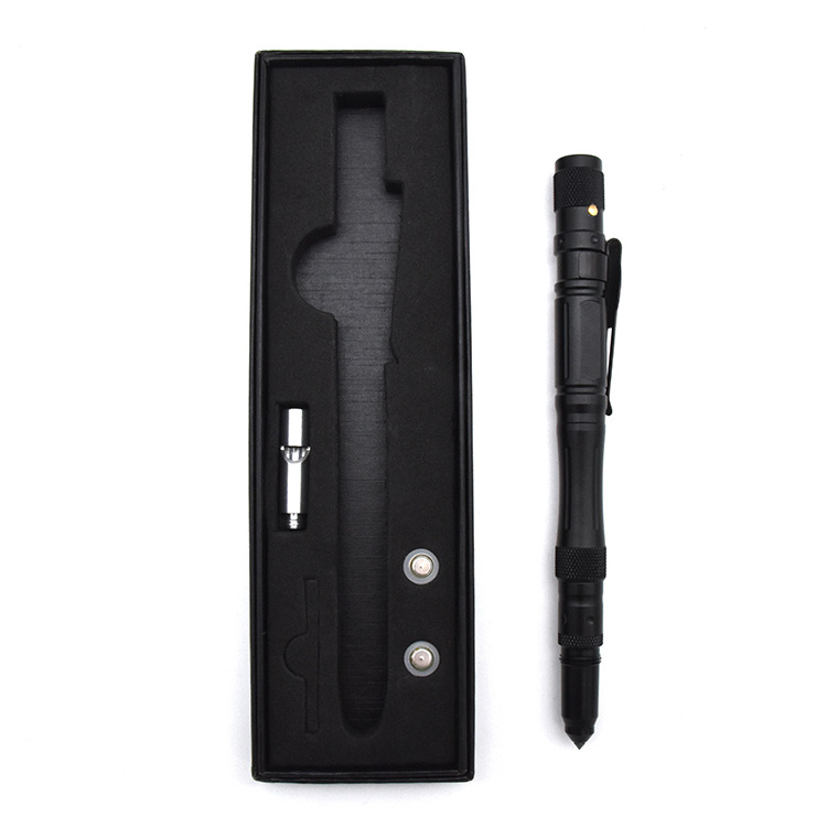 tactical pen customized logo self defense tool outdoor survival pen with light