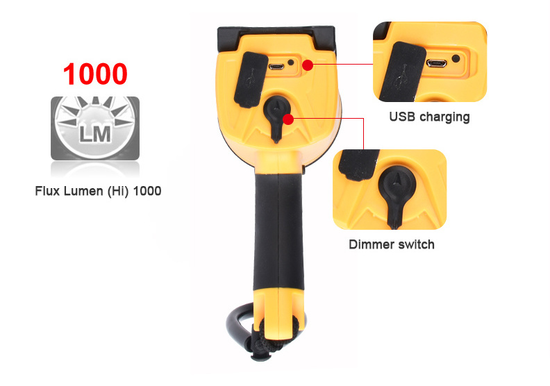 Custom 1000 Lumen Outdoor lighting  Rechargeable Handheld Spotlight Waterproof  Hunting Yellow Led Flashlight Search Light