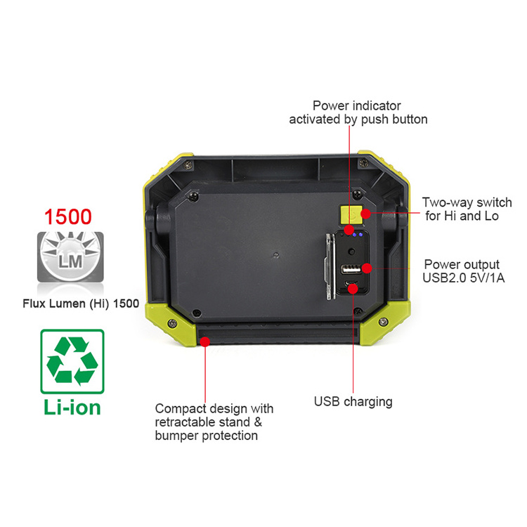 Portable Stand Rechargeable Dual LED Work Light Small COB LED Work Flood Light