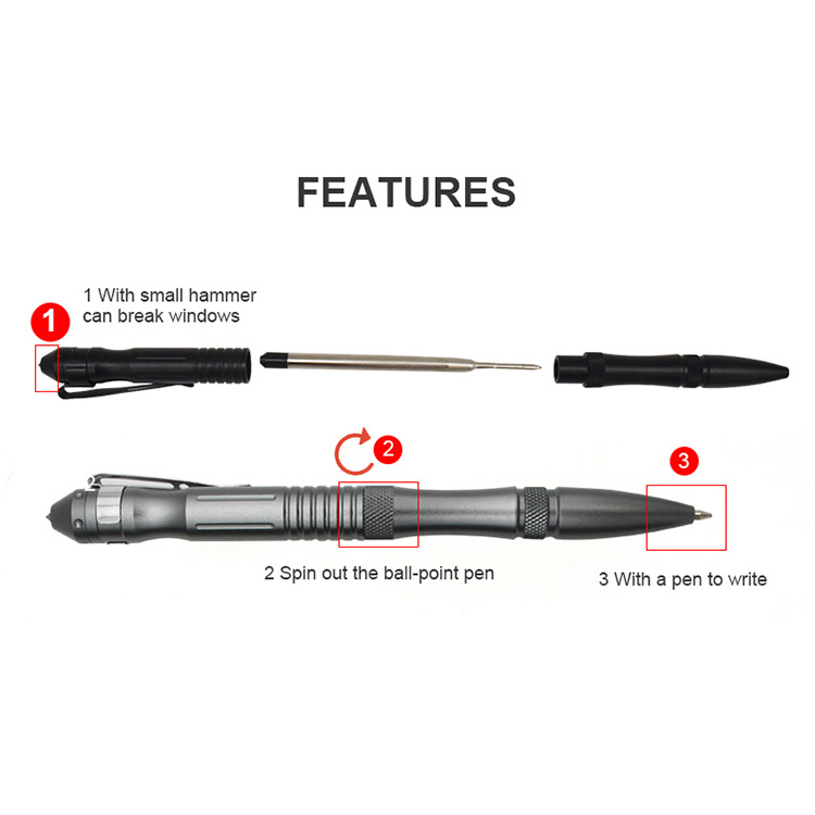 Outdoor survival tool pens tactical multifunction self defense pen gift set