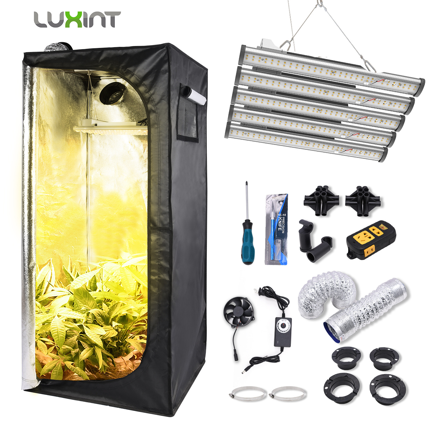 60x60x120 2x2 ft grow tent kit with 150w led grow light