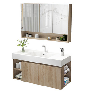 Wall Mounted Plywood under sink cabinets Bathroom Vanity with Mirror cabinet