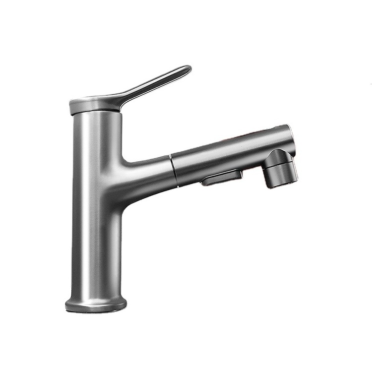 Pull Out Basin Faucet Single Hole Hot Cold Water Flexible Hose Bathroom Faucet Basin Mixer Taps Sink Bathroom Tap