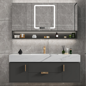 Modern Wash Basin With Mirror Wall Hanging Mounted Floating Bath Top Bathroom Vanity Cabinet Sets With Sink