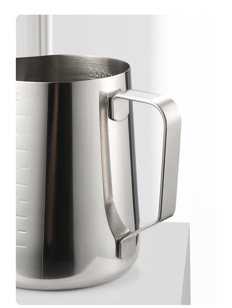 coffee tool 100/150/200/250/350/600/900/1000/1500/2000 ML  High Quality Stainless Steel Milk Frothing Pitcher Jug with scale