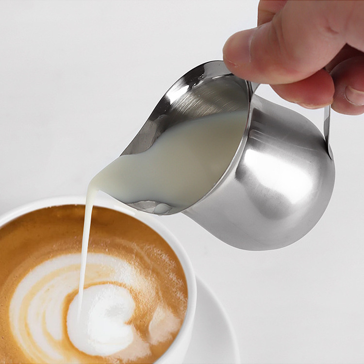 Stainless Steel Small Bell-Shaped Espresso Ounce Coffee Pitcher Milk Frothing Creamer Milk Jug for Barista Cappuccino Espresso