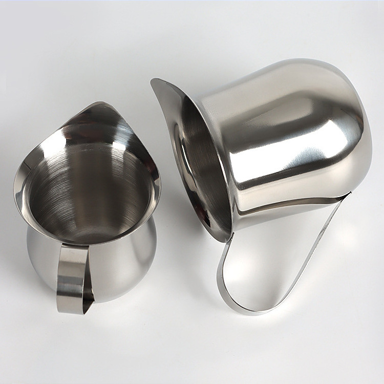 Stainless Steel Small Bell-Shaped Espresso Ounce Coffee Pitcher Milk Frothing Creamer Milk Jug for Barista Cappuccino Espresso