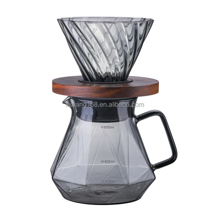 Pour Over Coffee Maker Grey Coffee Server 400ml /600ml  Coffee Pot for Barista