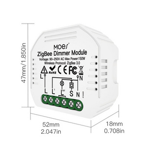 Tuya ZigBee 3.0 Mini Smart Wifi Light Dimmer Switch 100-240V 1-way Control Relay Automation Modules Work With Alexa Google Home