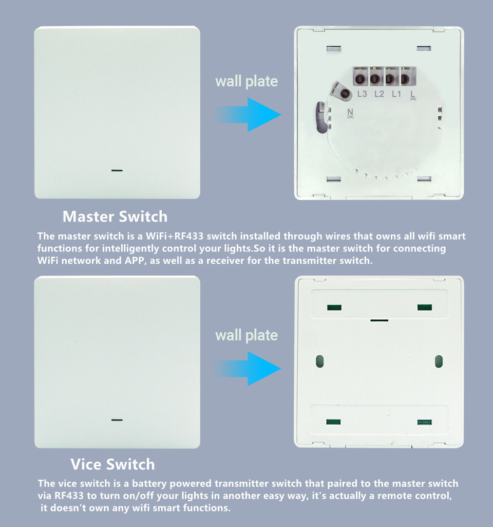 ZigBee Smart Scene Switch 1/2/3/4 Gang Scene Switch Push Button Controller Works With Smart Life App ZigBee Gateway